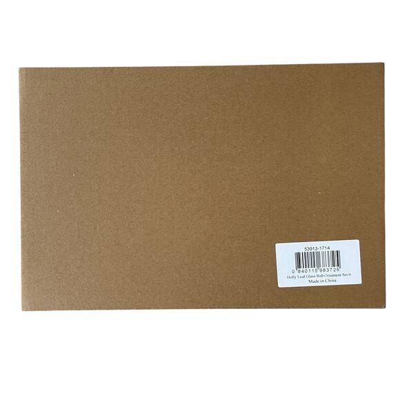 Brand New Mackenzie-Childs Holly Leaf Glass Ball Ornaments, Set of 6 - Picture 5 of 5